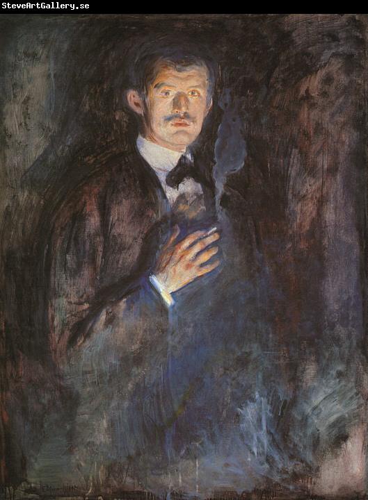 Edvard Munch Self Portrait with a Burning Cigarette